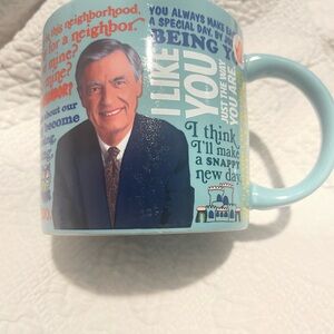 Blue Mug Mister Rogers Heat changing Mug. From Coat to cardigan